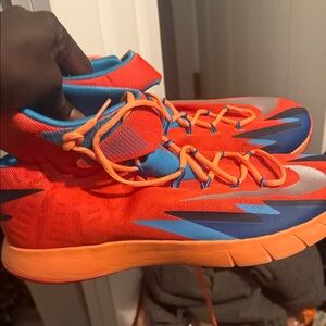 Dynamic Orange and Blue Kids Sneakers